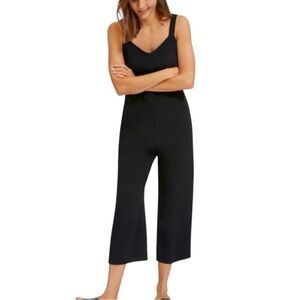 Everlane The Japanese Goweave Black Sleeveless Cropped Jumpsuit 6